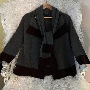 Lauren Ralph Lauren Gray and Brown Cardigan
